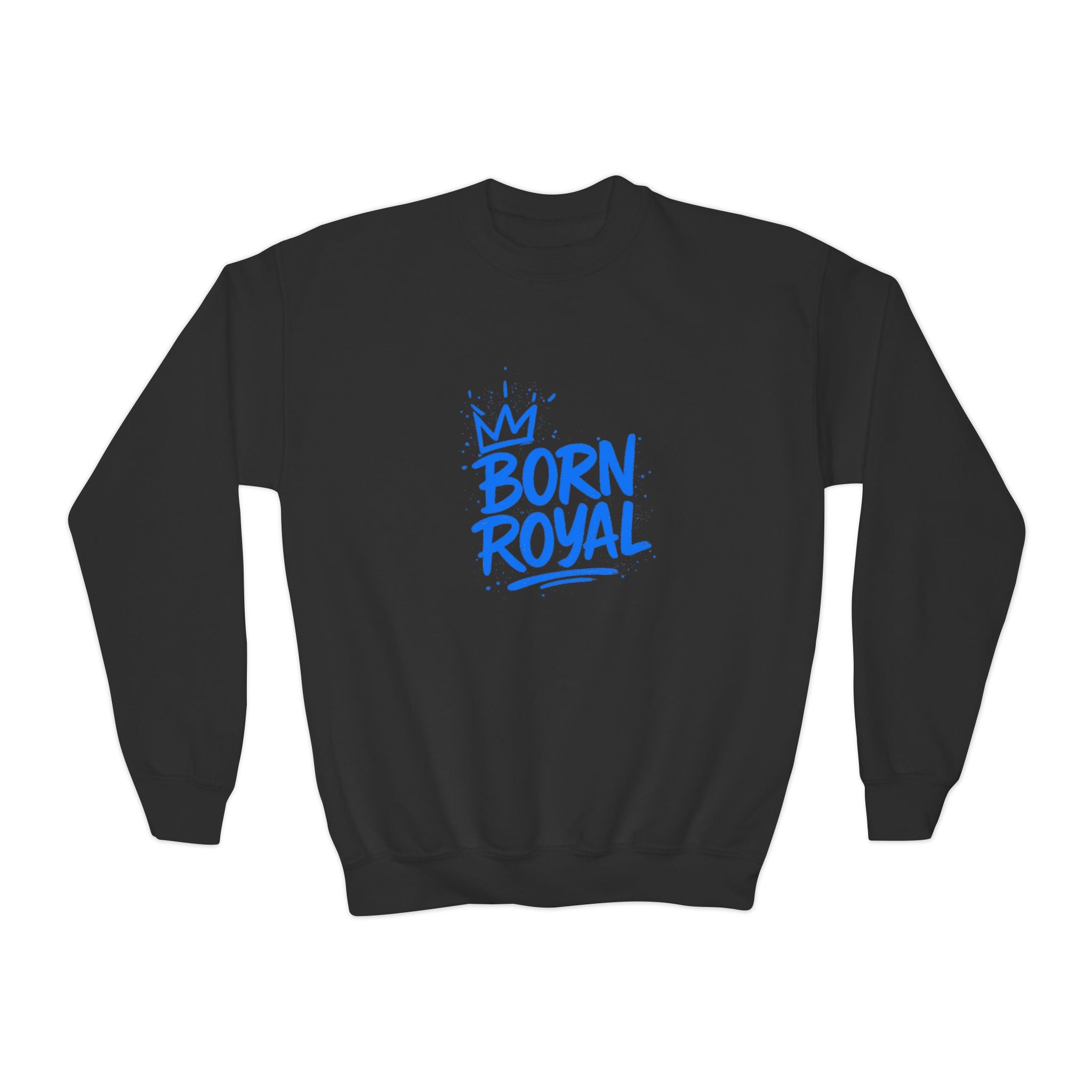 Born Royal Crown Youth Crewneck Sweatshirt Blue
